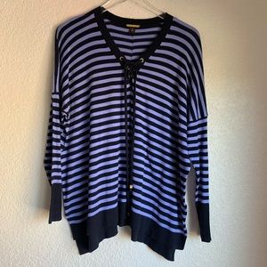 Dana Buchman striped pullover poncho